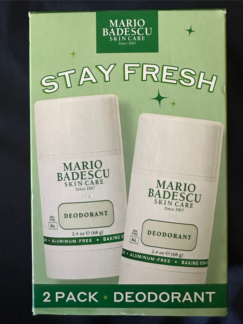 Mario Badescu Stay Fresh Deodorant 2-Pack - White & Light Green